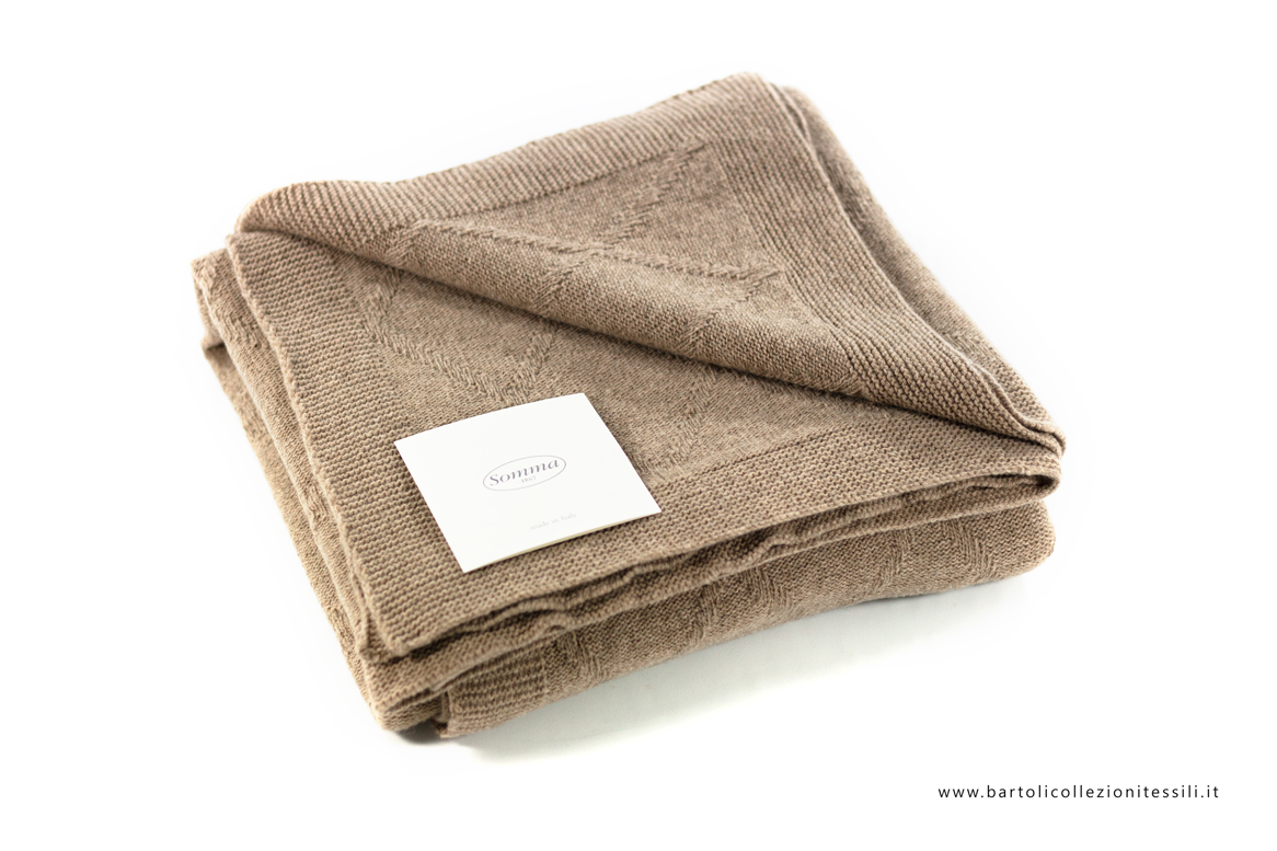 Somma, Plaid misto lana in colore naturale 130x170 cm